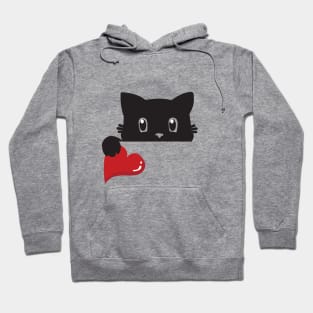 Black Cat Valentine Kitten Lovers Outfit Hoodie